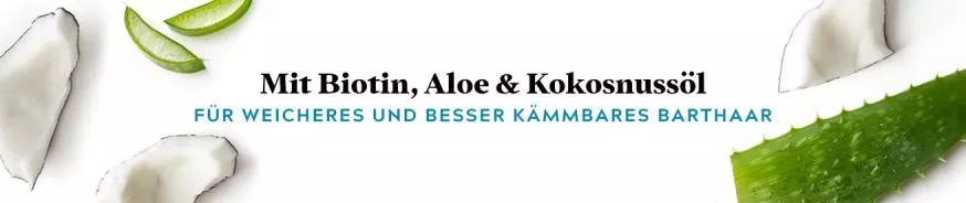 With biotin, aloe and coconut oil: beard feels softer & manageable