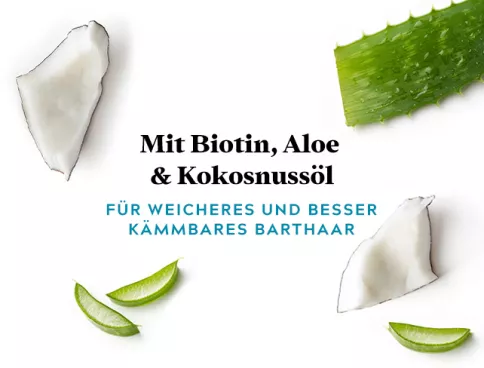 With biotin, aloe and coconut oil: beard feels softer & manageable