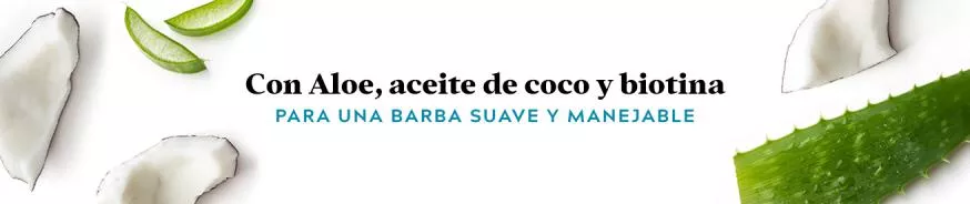Con biotina, aloe y aceite de coco: la barba se siente más suave y manejable