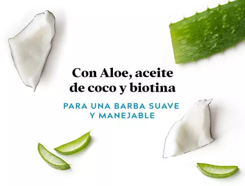 Con biotina, aloe y aceite de coco: la barba se siente más suave y manejable