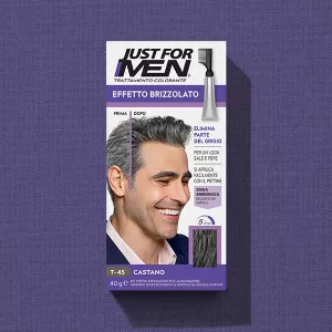 Effetto Brizzolato box on purple fabric