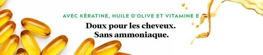 Keratin, olive oil, vitamin E